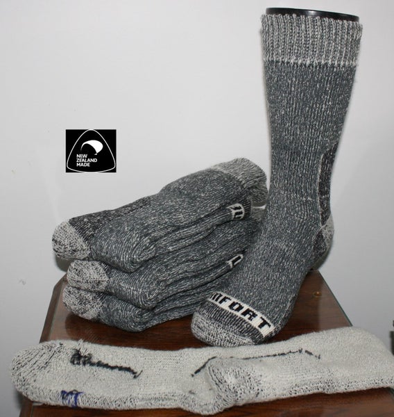 MENS MERINO WORK BOOT SOCKS NZ MADE 3 PAIRS 11 - 13 Carousel 1