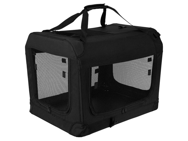 Foldable Pet Carrier - Portable Pets Crate Black L - 700mmL x 530mmW x 520mm Carousel 1