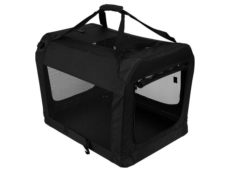 Foldable Pet Carrier - Portable Pets Crate Black L - 700mmL x 530mmW x 520mm Carousel 3