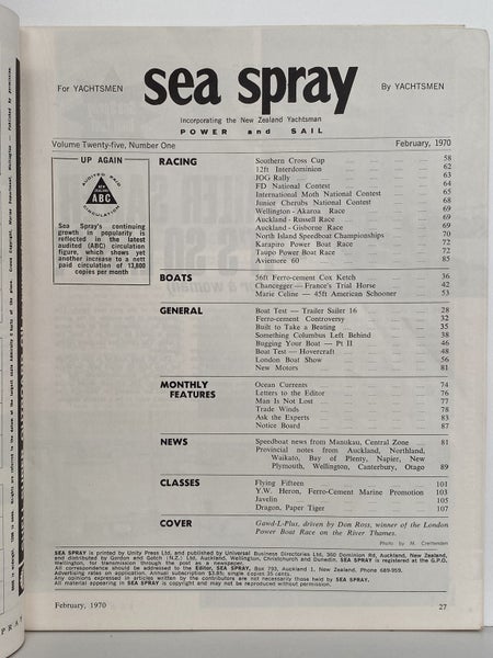 VINTAGE MAGAZINE: Sea Spray / Power & Sail - Vol. 23, No. 1 - February 1970 Carousel 4