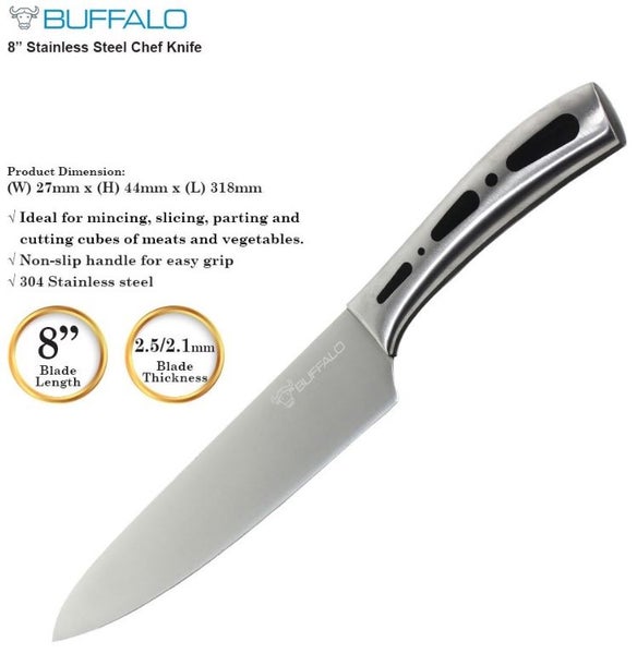 Buffalo 8" Limited Edition Stainless Steel Chef Knife Carousel 1