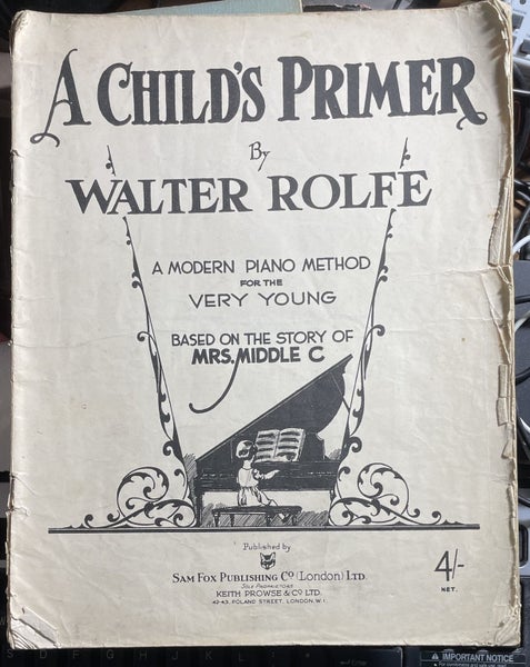 A Child's Primer Modern Piano Method for Very Young by Walter Rolfe Carousel 1