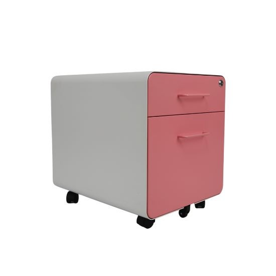 2 Drawers Mobile File Cabinet - Pink Carousel 2