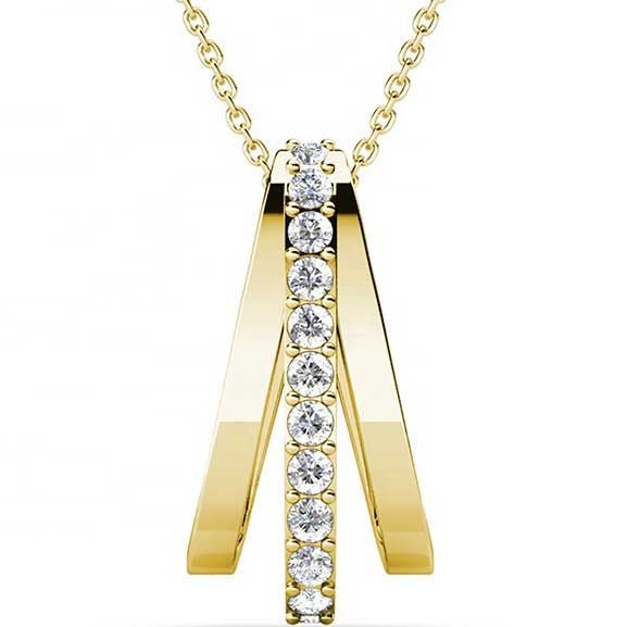 18K Gold Crystal Necklace "Regina" Carousel 1