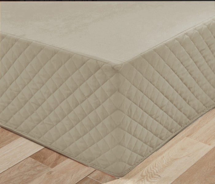 LIVEINSTYLE Quilted Valance SUPER KING BEIGE Carousel 1