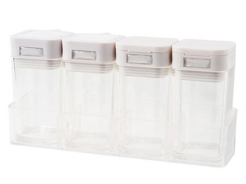 Set of 4Pcs Kitchen Spice Jar Seasoning Bottle Condiment Cruet Storage Container Carousel 2