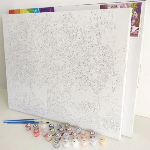 DIY Paint By Numbers Canvas Framed-Reading Cat Carousel 6