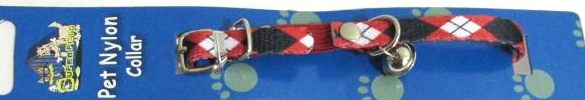 Cat/puppy/toy dog collar, Plaid pattern Carousel 1