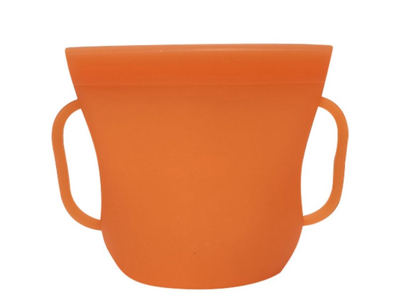 2Pcs Silicone Food Storage Bags Snack Container Sealer Pouch Orange Green Carousel 4