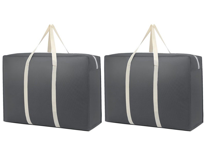 2Pcs Large Capacity Storage Bag Luggage Bag Quilt Organizer Bag Grey Carousel 1