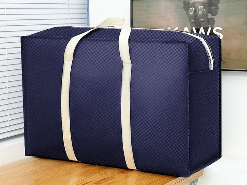 2Pcs Large Capacity Storage Bag Luggage Bag Quilt Organizer Bag Navy Blue Carousel 2