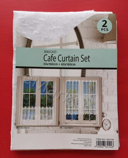 2pc Cafe Curtain Set (Size:30x160cm +60x160cm) Carousel 1
