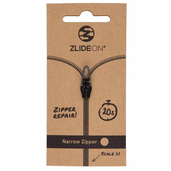 Zlide On Narrow Zipper - Black - Large Carousel 1