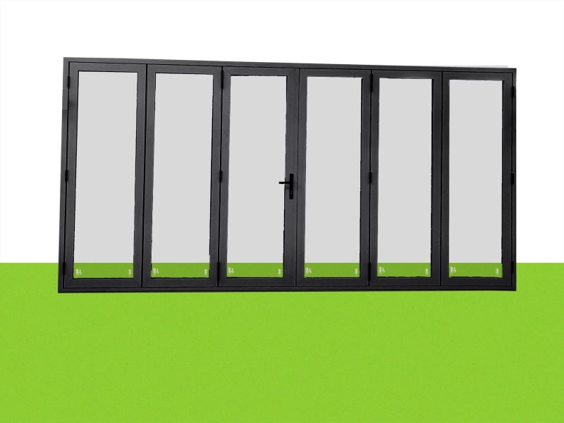 NEW BLACK ALUMINIUM DOUBLE GLAZED BIFOLD DOOR:2000H x 4000W Carousel 1
