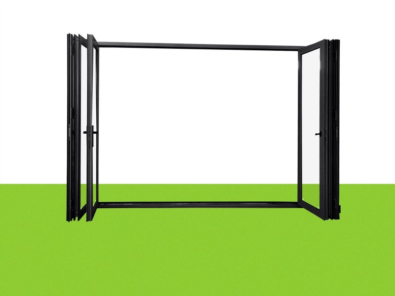 NEW BLACK ALUMINIUM DOUBLE GLAZED BIFOLD DOOR:2000H x 4000W Carousel 5