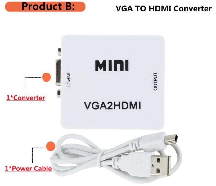 Video Box AV to HDMI - VGA to HDMI - VGA to AV - AV to VGA Converters Carousel 2