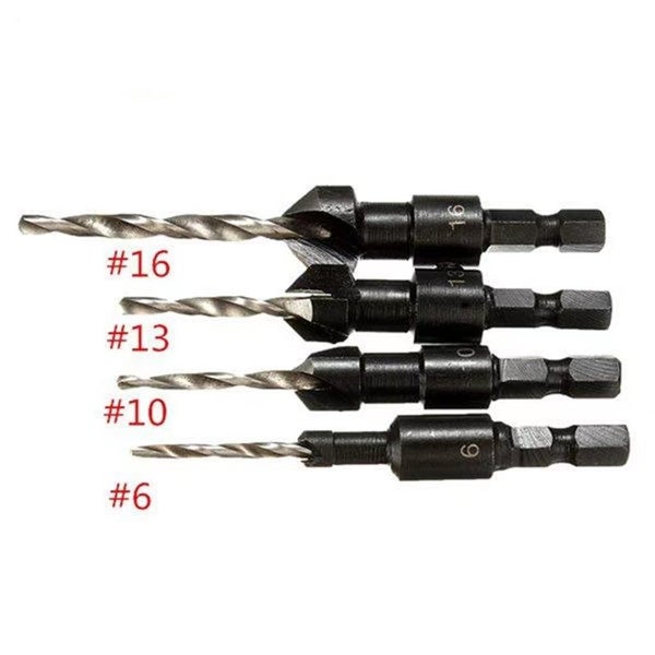 4pcs Carpentry Countersink Drill Bit Set Woodworking Tools Carousel 3