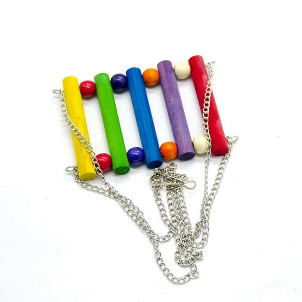 7 Pieces Bird Toys Multi functions Parrot Cage Bells Swing Chewing Swing Toys Carousel 2