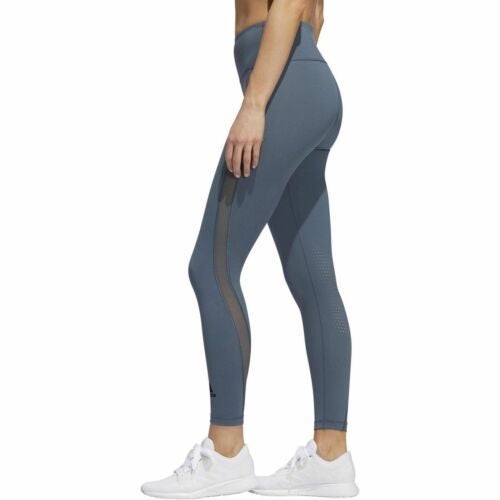2 X Adidas Womens Blue Heat Training Sport Leggings Carousel 2
