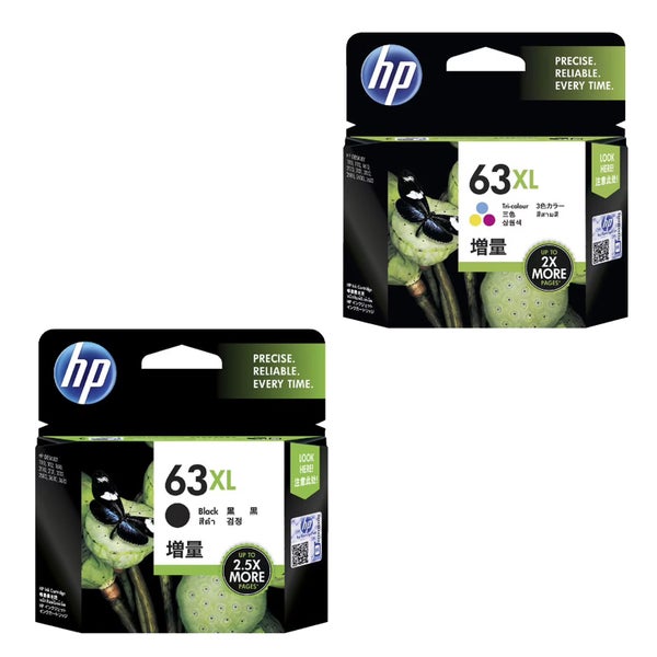 HP 63XL Ink Cartridge Black Cyan Magenta Yellow 4 inks Value Pack Carousel 1