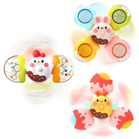 12 PCS DIY Stackable Suction Cup Spinner Toys Carousel 1