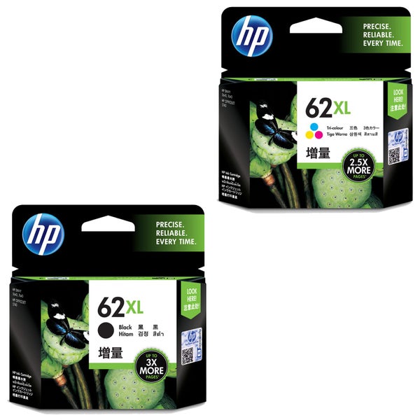 HP 62XL High Yield Ink Cartridge Black Cyan Magenta Yellow 4 inks Value Pack Carousel 1