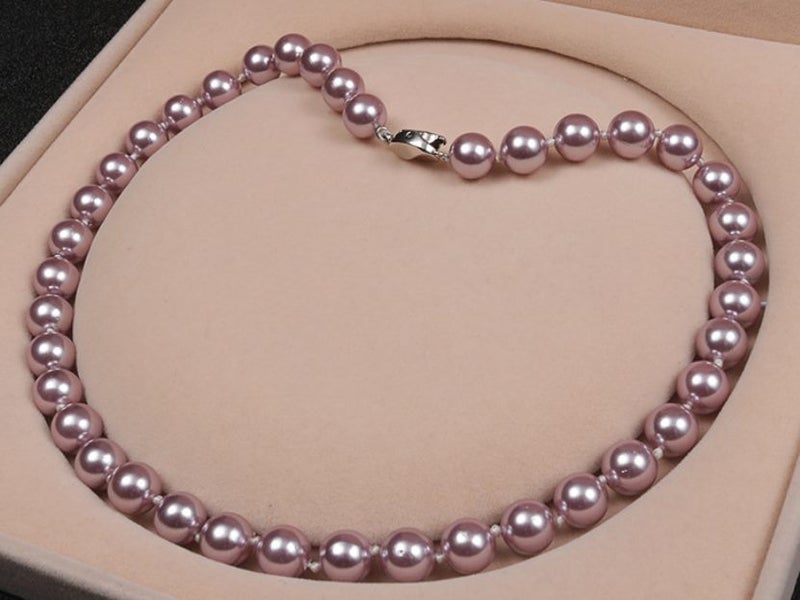 Pearl Necklace - High Quality Purple Shell Pearl 8mm Carousel 1