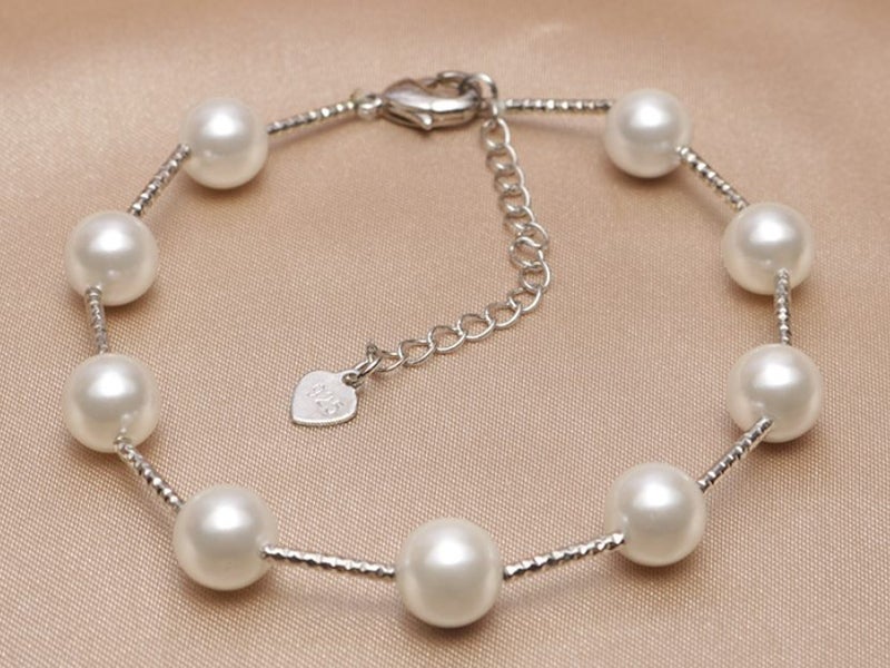 Genuine White Shell Pearl Bracelet - Freshwater Pearl Bracelet Carousel 1