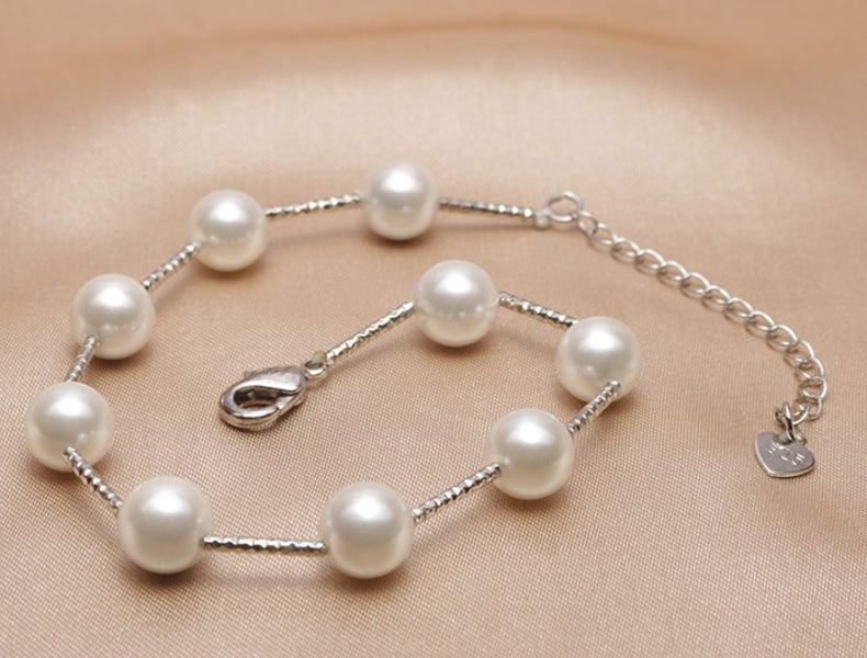 Genuine White Shell Pearl Bracelet - Freshwater Pearl Bracelet Carousel 2