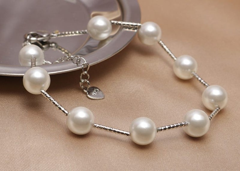 Genuine White Shell Pearl Bracelet - Freshwater Pearl Bracelet Carousel 3