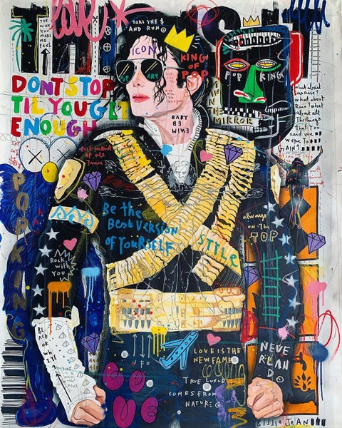 Free Shipping 1 Panel Canvas Wall Art - Pop Art - Michael Jackson Carousel 1