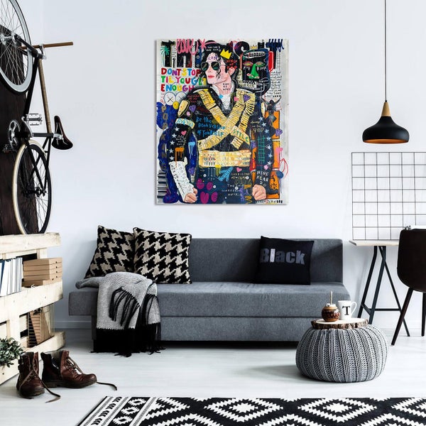 Free Shipping 1 Panel Canvas Wall Art - Pop Art - Michael Jackson Carousel 2