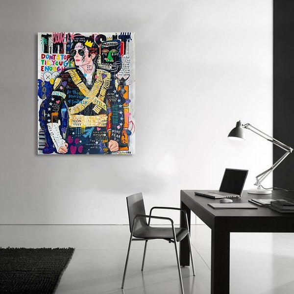 Free Shipping 1 Panel Canvas Wall Art - Pop Art - Michael Jackson Carousel 3