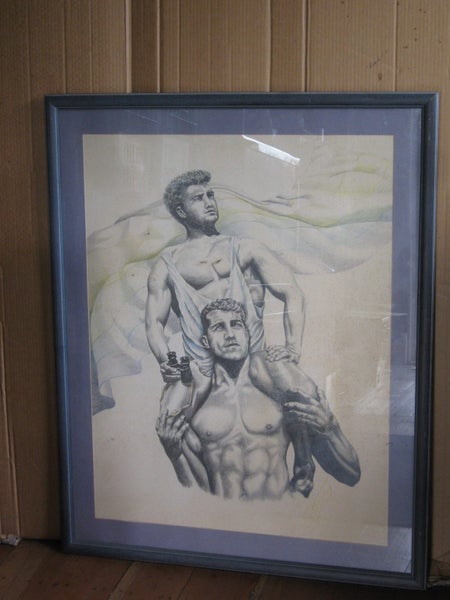 Two Men with lot of Muscle & binoculars - Large Artwork Carousel 2