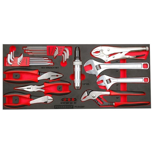 Powerbuilt 31Pc Plier Hex & Adjustable Wrench Tray Carousel 1