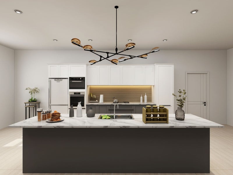 Shaker style Kitchen - complete kitchen with Laminate benchtop, two tone color Carousel 2