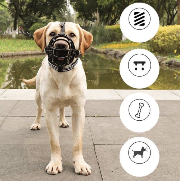 Dog Muzzle Soft Silicone Mouth Mask Anti Bark Brite Dog Training Muzzl Carousel 2