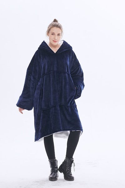 Oversized Loungewear Hoodie Navy Carousel 1