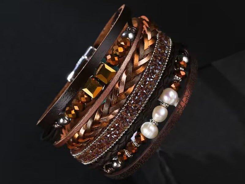 Leather Bracelet Brown Multi-layer Leather Bracelet Carousel 2