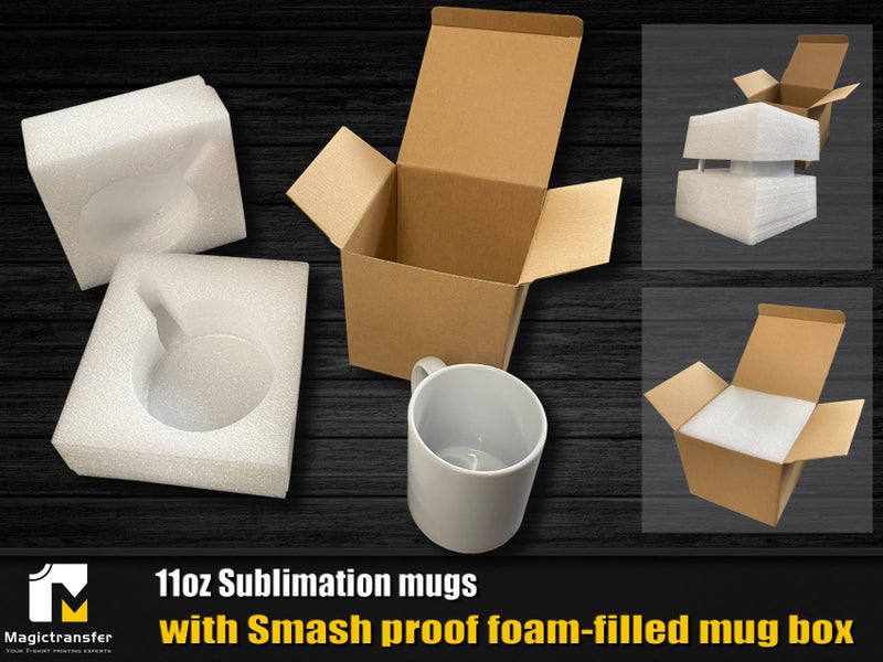 11oz Sublimation mugs with Smash proof foam-filled mug box Carousel 2