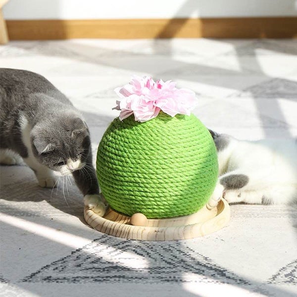 Cat Scratch Post Green Cactus Cat Tree Carousel 1