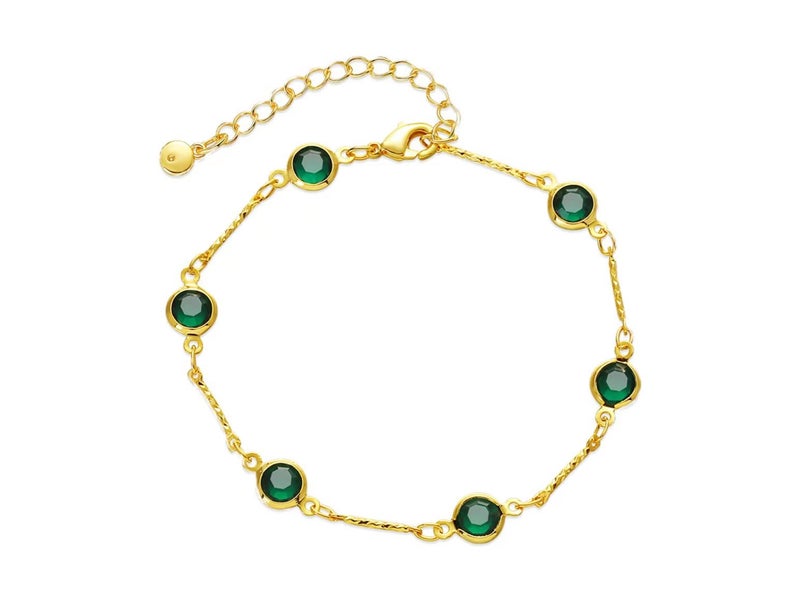 Bracelet Green CZ 18k Gold Plated Bracelet Carousel 1