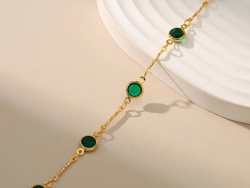 Bracelet Green CZ 18k Gold Plated Bracelet Carousel 4