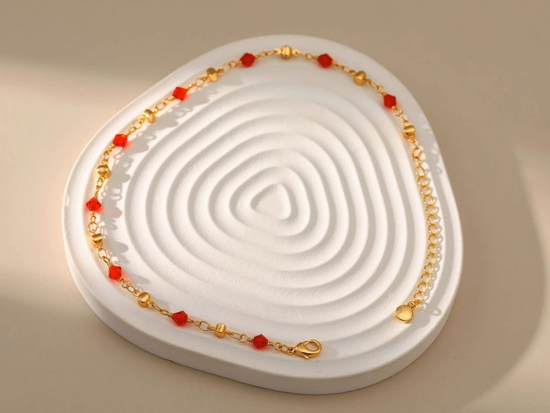 Anklet Red CZ 18K Gold Plated Anklet Carousel 4