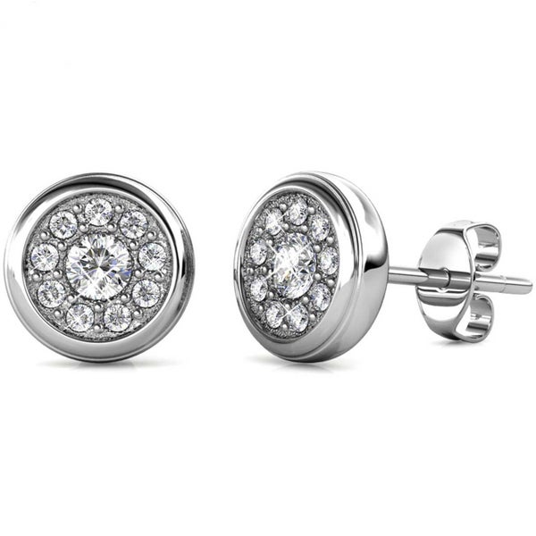 18K White-gold Crystal Stud Earrings "Avery" (Crystal) Carousel 1