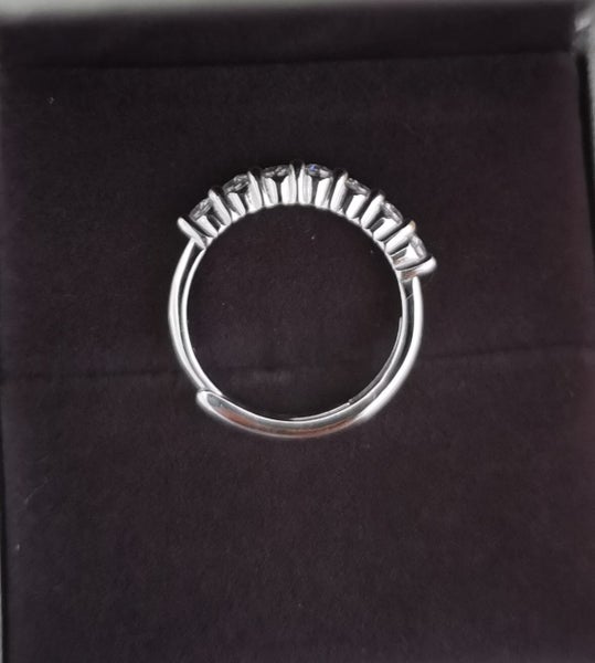 7-Stone Moissanite Anniversary Wedding Ring S925 Silver 18K White Gold Plated62985126869249111
