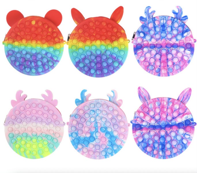 Poppets bags Pop it Fidget Toys bags Pop tubes 5 Shapes Birthday gift Carousel 1