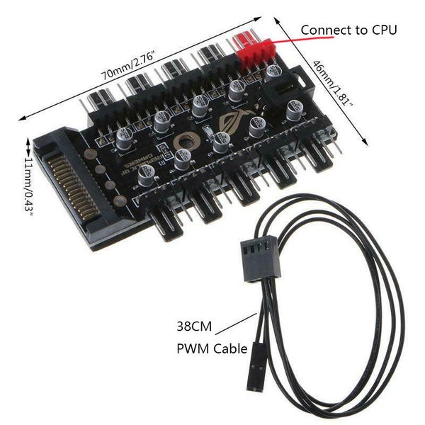 Fan Hub Splitter PWM FAN Speed Hub 1 to 3 /5 /10 Carousel 2