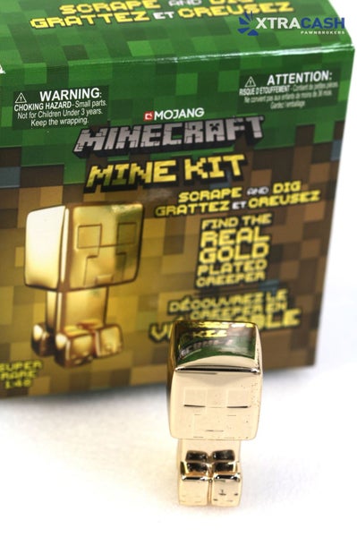 Gold Creeper Super Rare REAL GOLD Plated Minecraft Mine Kit Scrape Dig  Golden