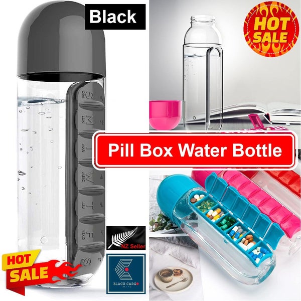 Travel Daily Pill Box Case Water Bottle *Local Buy* Carousel 1